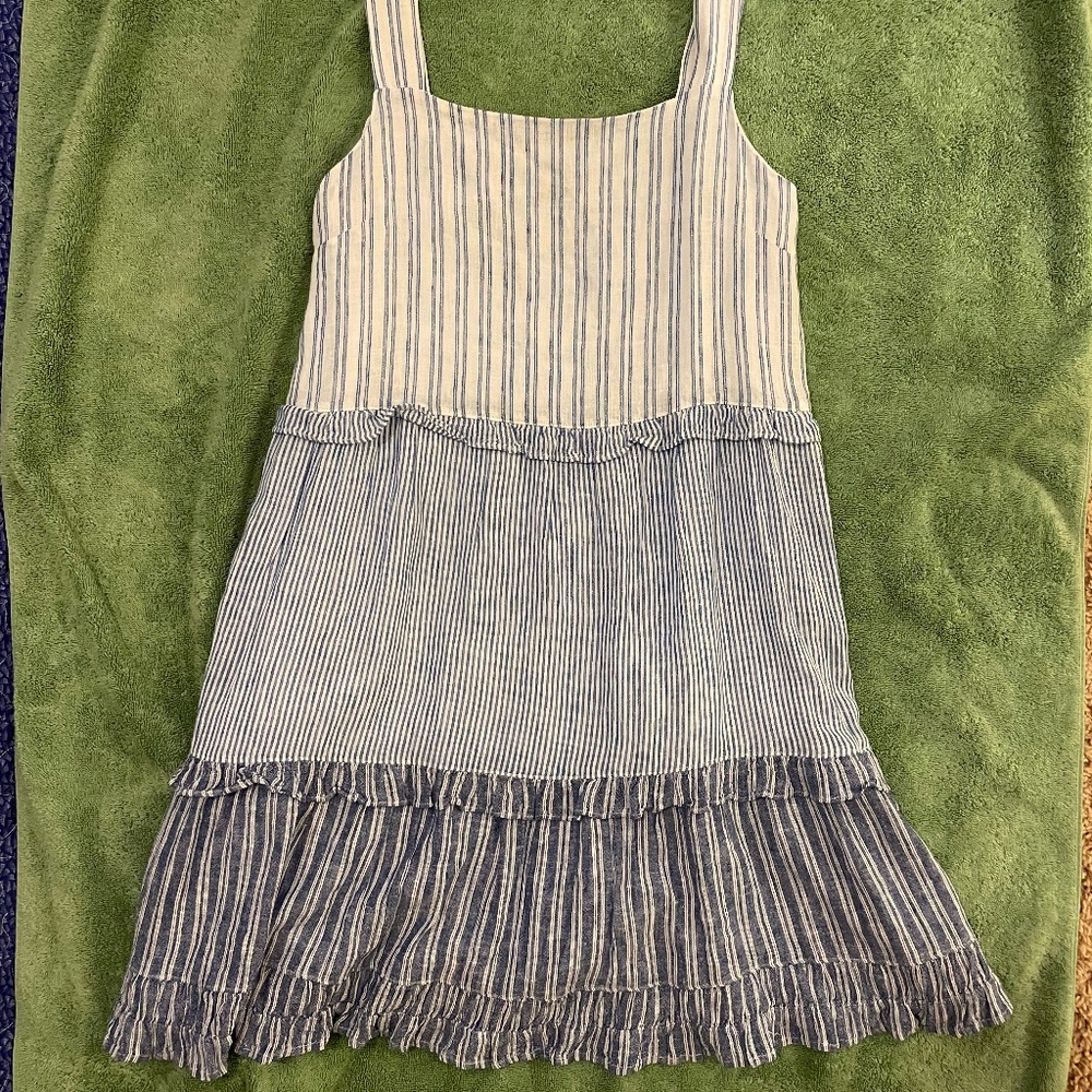 RAILS | Sandy Strip Ruffle Tiered Mini Dress - Blue & White - Size 3